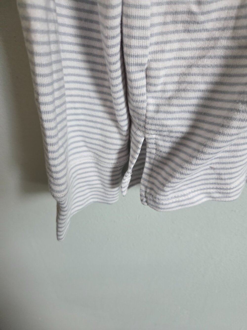 Loft Pajama Set Women's Medium Henley Gray Striped Drawstring Sleepwear NWOT - Picture 4 of 11